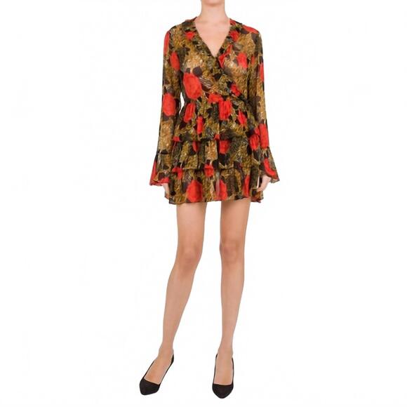 NEW THE KOOPLES jungle dress in red